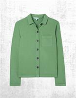 Womens Fat Face Jersey Shirt Green Soft Cotton Long Sleeve Collared Jess - 10 Regular