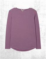 Womens Fat Face Organic Cotton T-shirt Long Sleeve Casual Top Bree Dusky Purple - 12 Regular