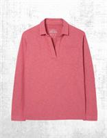 Womens Fat Face Jersey Shirt Collared Long Sleeve Paige Cotton Pink - 14 Regular