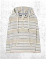 Womens Fat Face Hoodie Daisy Natural Textured Stripe Overhead Multi (Defect) - S Regular