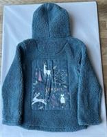 Fatface Girls Teal Green Festive Graphic Full Zip Fleece Age 7-8 Years *BNWT*