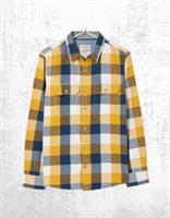 Mens Fat Face Check Shirt Long Sleeve Cotton Collared Frendeen Yellow Mix - 3XL Regular
