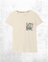 Womens Fat Face T-shirt Short Sleeve Natural Peacock Linen Blend T-Shirt - 12 Regular