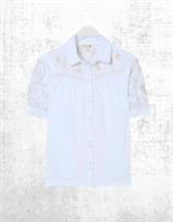 Womens Fat Face Jersey Shirt Embroidered White Button up Collared - 14 Regular