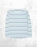Womens Fat Face Breton Top Cotton Long Sleeve Blue Multi White Stripe Crew Neck - 12 Regular