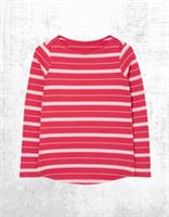 Womens Fat Face Breton Top Cotton Long Sleeve Pink Red Multi Stripe Crew Neck - 14 Regular