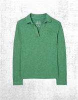 Womens Fat Face Jersey Shirt Collared Long Sleeve Paige Cotton Green - 12 Regular