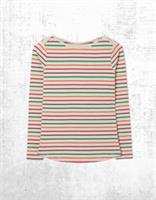 Womens Fat Face Breton Top Cotton Long Sleeve Multi White Stripe Crew Neck - 20 Regular