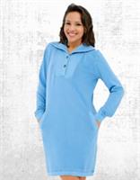 Womens Fat Face Jersey Sweat Dress Blue Cotton Collared Pockets (Defect) - 12 Regular