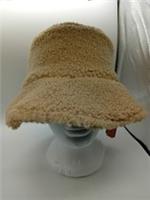Fat Face Teddy Style Fleece Bucket Hat Tan Autumn Winter Warm Cozy
