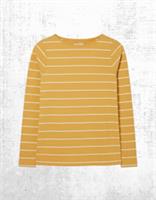 Womens Fat Face Breton Top Long Sleeve Cotton Casual To in Yellow White Stripe - 14 Regular