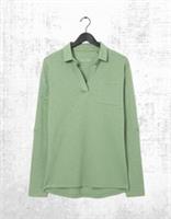 Womens Fat Face Jersey Shirt Collared Long Sleeve Paige Cotton Green - 8 Regular