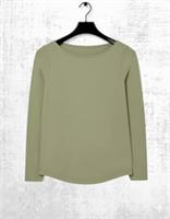 Womens Fat Face Organic Cotton T-shirt Long Sleeve Casual Top Bree Sage Green - 14 Regular