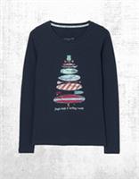 Womens Fat Face Pyjama Top Long Sleeve Cotton Long Sleeve Surfboard Navy - 12 Regular