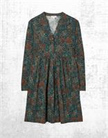 Womens Fat Face Jersey Dress Long Sleeve Elsie Textured Cotton V-neck Multi - 10 Regular