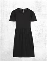 Womens Fat Face Jersey Mini Dress Short Sleeve Josie Black Cotton Frill - 20 Regular