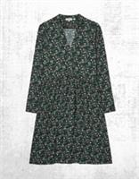 Womens Fat Face Jersey Dress Long Sleeve Elsie Evergreen Black (Defect) - 12 Regular