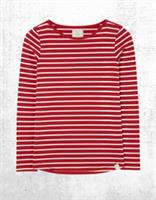 Womens Fat Face Breton Top Cotton Jersey Long Sleeve Red White Stripe (Defect) - 14 Regular