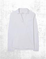 Womens Fat Face Jersey Shirt Collared Long Sleeve Paige Cotton White - 8 Regular