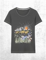 Womens Fat Face T-shirt Cotton Jersey Short Sleeve Wild Frontiers Grey (Defect) - 12 Regular