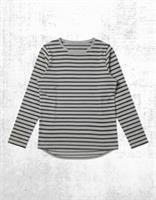 Womens Fat Face Breton Top Cotton Long Sleeve Grey Stripe Crew Neck Jersey - 12 Regular