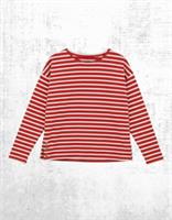 Womens Fat Face Breton Top Cotton Long Sleeve Red Stripe Crew Neck Jersey - 12 Regular