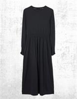 Womens Fat Face Jersey Dress Navi Long Sleeve Midi Black Soft (A Bit Defect) - 20 Short