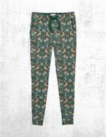 Womens Fat Face Pyjama Leggings Ellie Lino Fox Green Pyjama Bottoms - 20 Regular