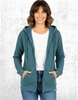Womens Fat Face Hoodie Newbury Textured Zip Through Teal (A Bit Defect) - M Regular