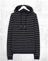 Mens Fat Face Hoodie Trescowe Feeder Stripe Pullover Navy Blue (Defect) - S Regular