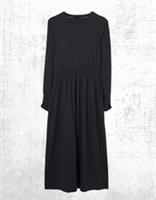 Womens Fat Face Jersey Dress Navi Long Sleeve Midi Black (A Bit Defect) - 12 Regular