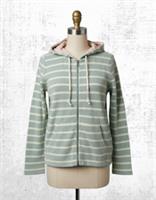 Women's Fat Face Textured Hoodie Stripe Full Zip Long Sleeve Cotton Size 12 - 12 Regular