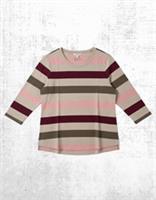 Womens Fat Face Top Cotton Long Sleeve Oatmeal Stripe Crew Neck Jersey (Defect) - 14 Regular
