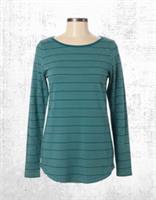 Womens Fat Face Breton Top Cotton Long Sleeve Teal Blue Stripe Crew Neck - 6 Regular