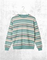 Womens Fat Face Sweatshirt Long Sleeve Natural 100% Cotton Stripe Crew Teal - 10 Regular