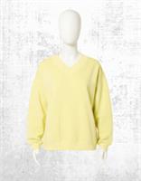 Womens Fat Face Sweatshirt Yellow Plain V Neck Sweat Top Cotton Long Sleeve - 2XL Regular