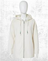 Womens Fat Face Hoodie Long Sleeve Broderie Detail Layla Zip Through Natural - XL Regular