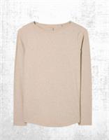 Womens Fat Face Cotton T-shirt Long Sleeve Bree Organic Oatmeal Crew Neck - 8 Regular