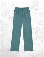 Womens Fat Face Jersey Joggers Washed Teal Green Soft Cotton Wide Leg - 18 Long