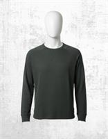 Mens Fat Face Waffle T-shirt Cotton Crew Neck Long Sleeve Textured T shirt Green - XL Big & Tall