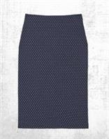 Womens Fat Face Skirt Jennie Ditsy Jersey Skirt Slit Cotton Midi Length - 12 Regular