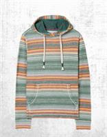 Mens Fat Face Sweat Hoodie Long Sleeve Trescowe Multi Stripe Green (Defect) - M Regular