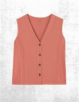 Womens Fat Face Jersey Waist Sleeveless Button Cotton Light Weight Rose Pink - 8 Regular
