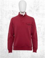 Mens Fat Face Rugby Top Cotton Button Long Sleeve Red Side Pockets - L Regular