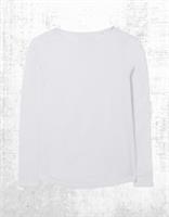 Womens Fat Face Cotton T-shirt Long Sleeve Bree Organic White (Defect) - 12 Regular
