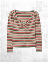 Womens Fat Face Stripe Top Long Sleeve Carly Green Multi (A Bit Defect) - 16 Regular