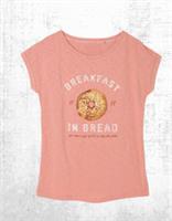 Womens Fat Face Pyjama Top Short Sleeve Breakfast 100% Cotton Pink Crew Neck - 12 Regular