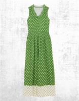 Womens Fat Face Sleeveless Mid Green Woodblock Jersey Maxi Dress Sleeveless Fril