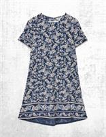 Womens Fat Face Short Sleeve Simone Paisley Multi Jersey Dress in Blue - 14 Regular