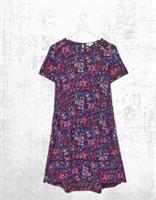 Womens Fat Face Short Sleeve Simone Abstract Jersey Dress Purple Size 12 - 12 Regular